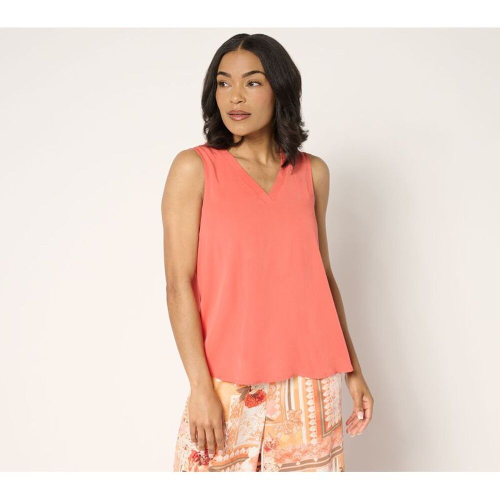 Women Control Women's Top Plus Sz 3X Rayon Michelle Floral Chalk Pink